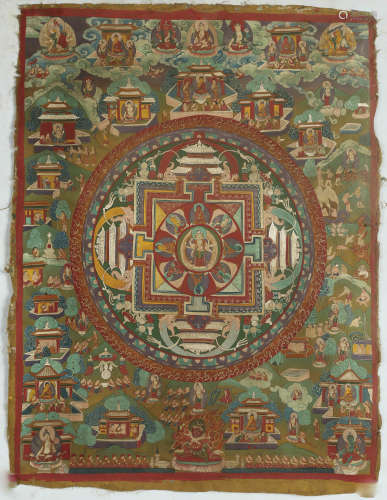 Painted Thangka of Mandala