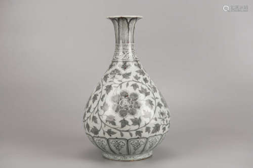 Copper-Red Glaze Lotus Pear-Shape Vase