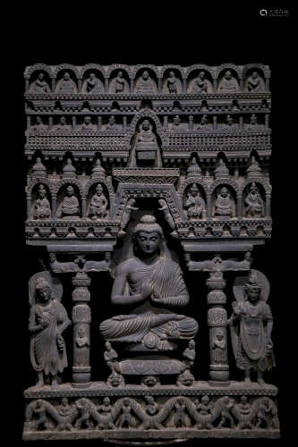Gradhara Style Greystone Figure of Buddha Story