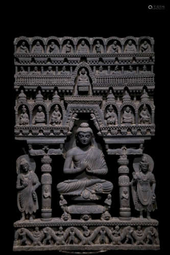 Gradhara Style Greystone Figure of Buddha Story