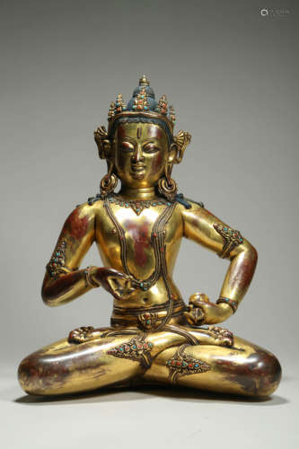 Gilt Bronze Figure of Vajrasattva Central Tibet