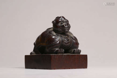 Carved Sandalwood Beast Censer