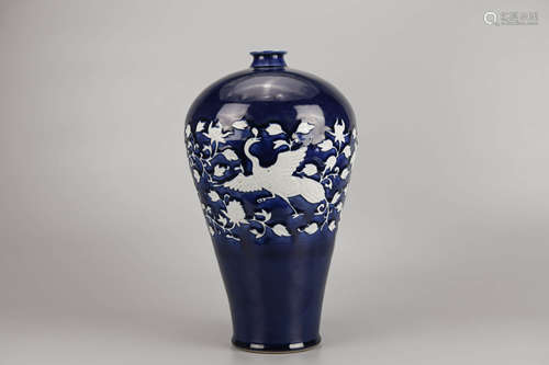 Altar Blue Glaze Phoenix Meiping