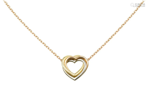 18K GOLD WHITE ROSE GOLD CARTIER TRINITY NECKLACE