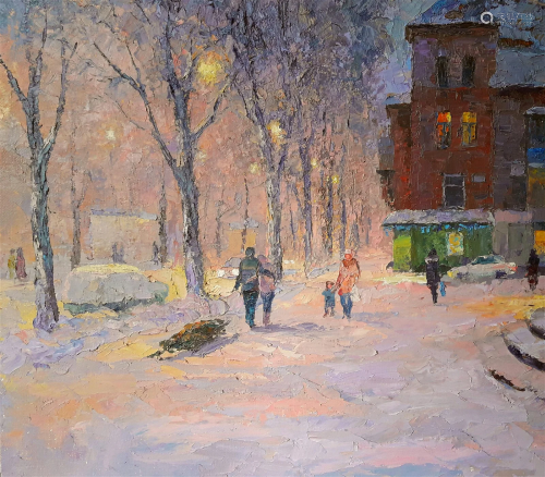 Oil painting On the eve of the New Year holidays Serdyuk Bor...