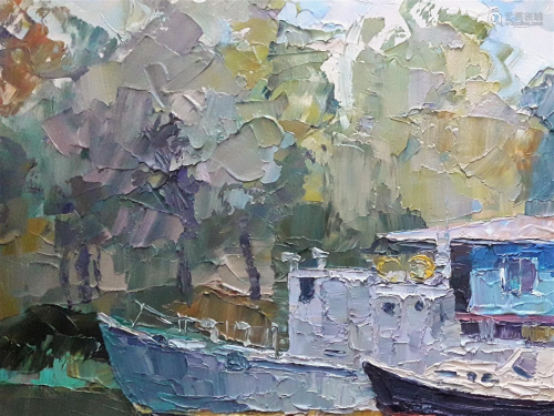 Oil painting Quay Serdyuk Boris Petrovich