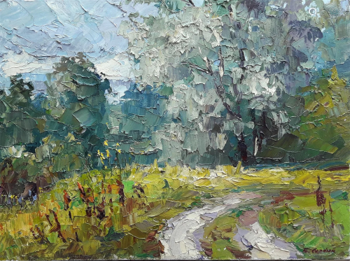 Oil painting Flowers by the road Serdyuk Boris Petrovich