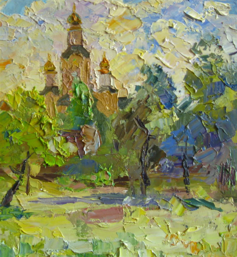 Oil painting Churchyard Serdyuk Boris Petrovich
