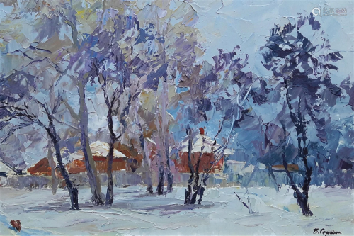 Oil painting Winter day Serdyuk Boris Petrovich