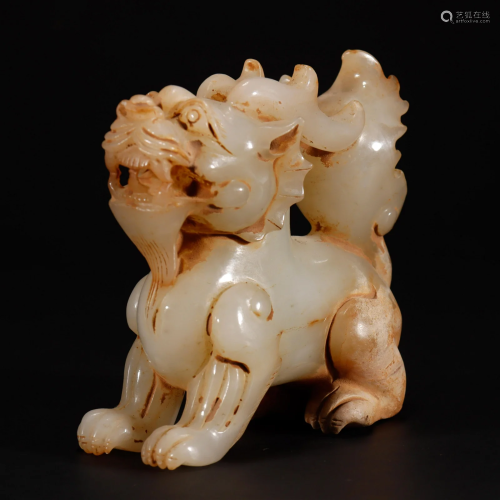 CHINESE ANCIENT JADE BEAST TABLE ITEM