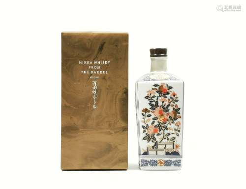 80年代 NIKKA 有田烧樽出原酒「四季花卉祥草纹」