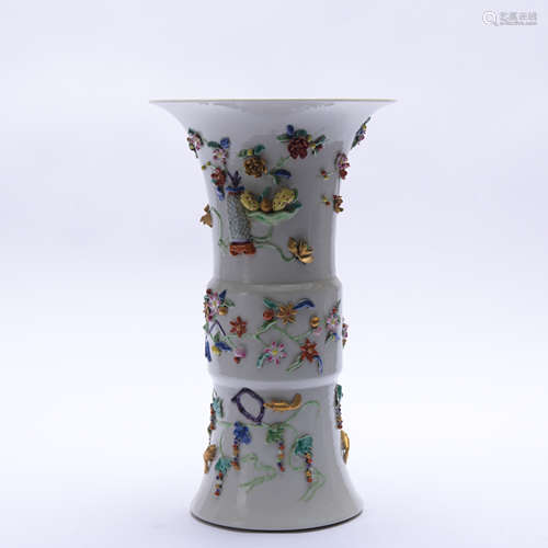 A Wu cai 'floral' vase