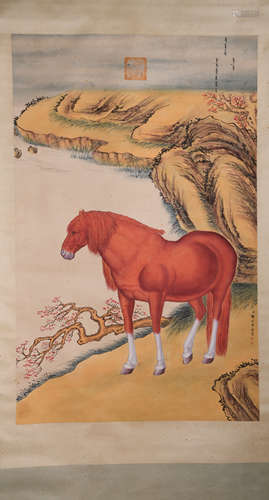 A Lang shining's horse painting