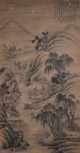 A Wang su's fishing painting