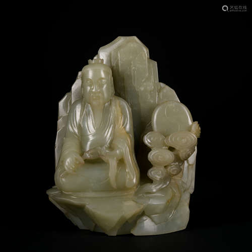 A jade figure and mountain