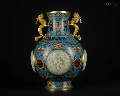 A Cloisonne enamel 'floral' vase