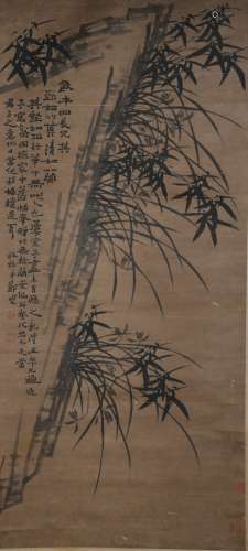 A Zheng banqiao's orchid&stone painting