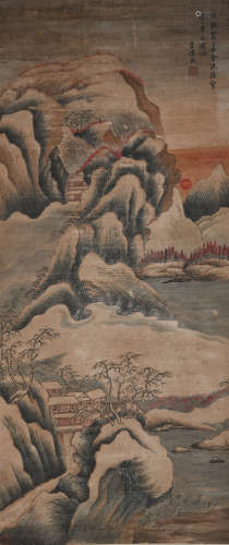 A Lv huancheng's snow landscape painting