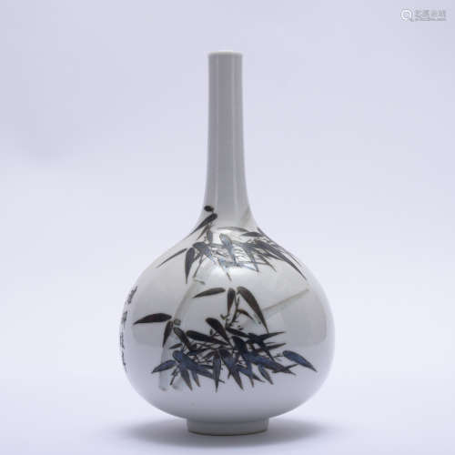 A Grisaille-painted 'bamboo' vase
