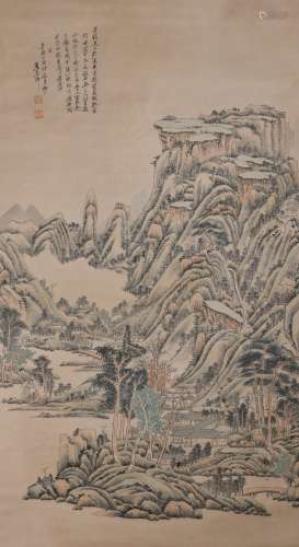 A Wang yuanqi's landscape painting