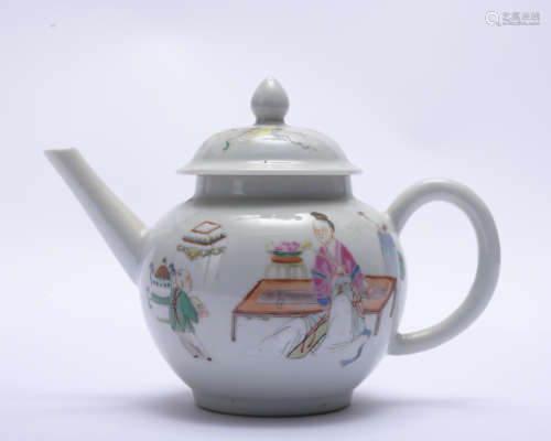 A Wu cai 'figure' teapot