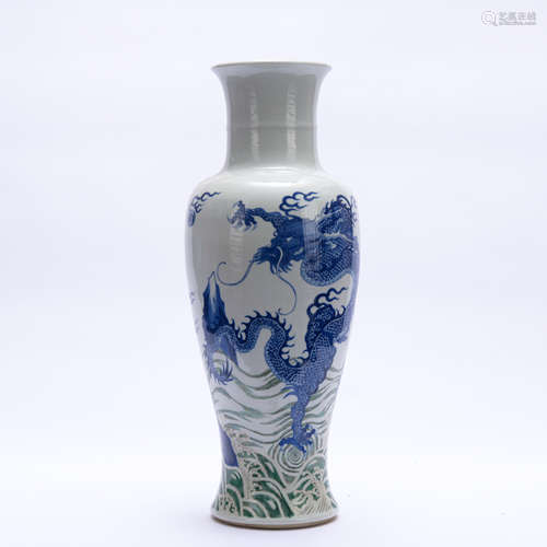 A blue and white 'dragon' vase