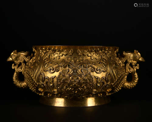 A gilt-bronze censer