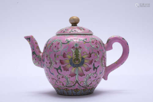 A famille-rose 'floral' teapot