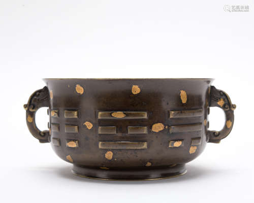 A bronze censer