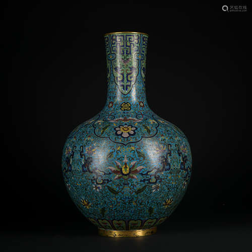 A Cloisonne enamel 'flowers' vase