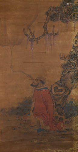 A Ding guanpeng's arhat painting