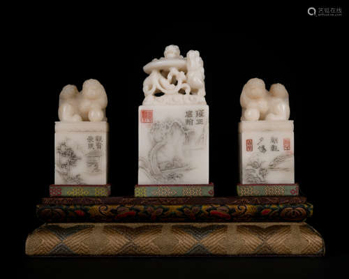 A set of Shou shan stone seal