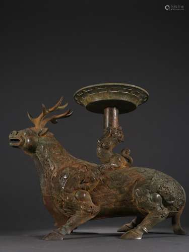 A Bronzen Deer-shaped Burner Ornament