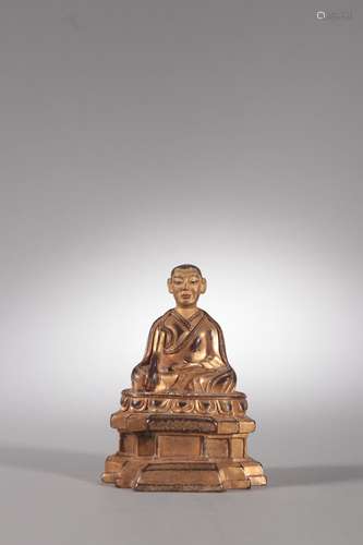 A Gilt Bronze Guru Buddha Statue