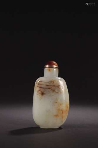 A Raw Hetian Jade Snuff Bottle