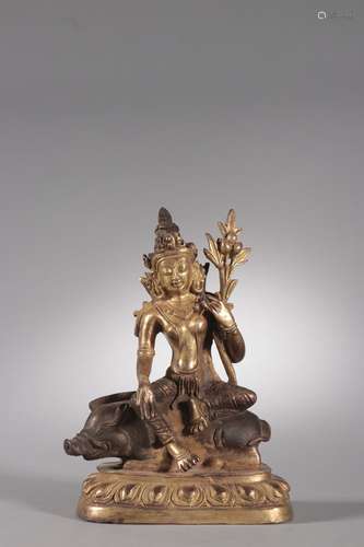 A Gilt Bronze Marichi Statue