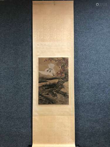 A Vertical-hanging Cutton Jacket Commander Chinese Ink Paint...