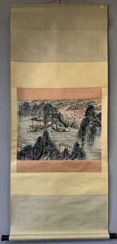 A Vertical-hanging Watertown Chinese Ink Painting by Ya Ming