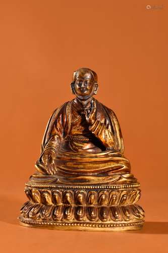 A Gilt Bronze Tibetan Buddha Statue