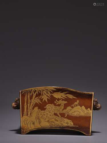 A Copper Inlaying Gold 'Luck Crane Brings Longevity' Manger ...