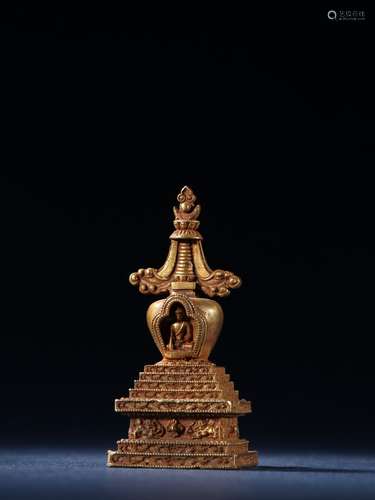 A Gilt Silver  Pagoda Ornaments