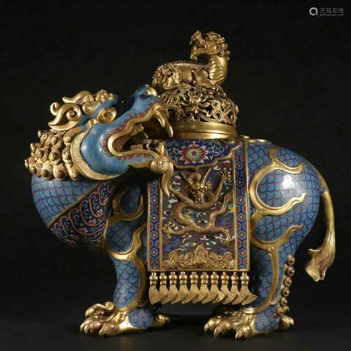 A Cloisonne Lion Pattern Aroma Ornament