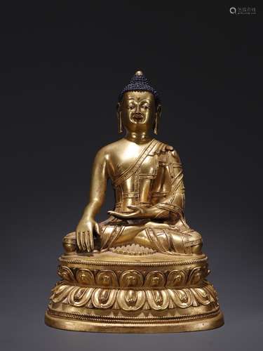 A Gilt Bronze Mitukpa Statue