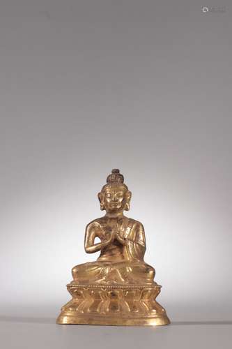 A Gilt Bronze Sakyamuni Statue