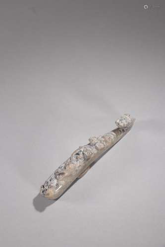 An Ancient Jade Godson Belt Hook with Dragon Pattern