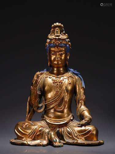 A Gilt Bronze  Avalokitesvara Statue