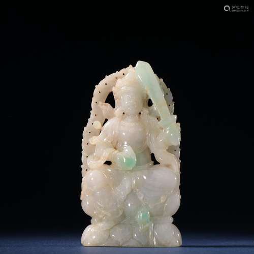 A Jadeite Manjusri Ornament