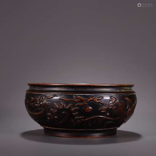 A Copper Bowl-shaped Censer with Dragon Pattern