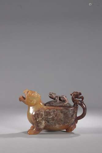 An Ancient Jade Beast-shaped Water Pot