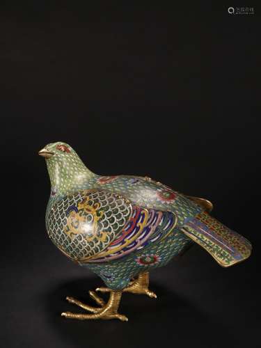 A Cloisonne Quail Ornament